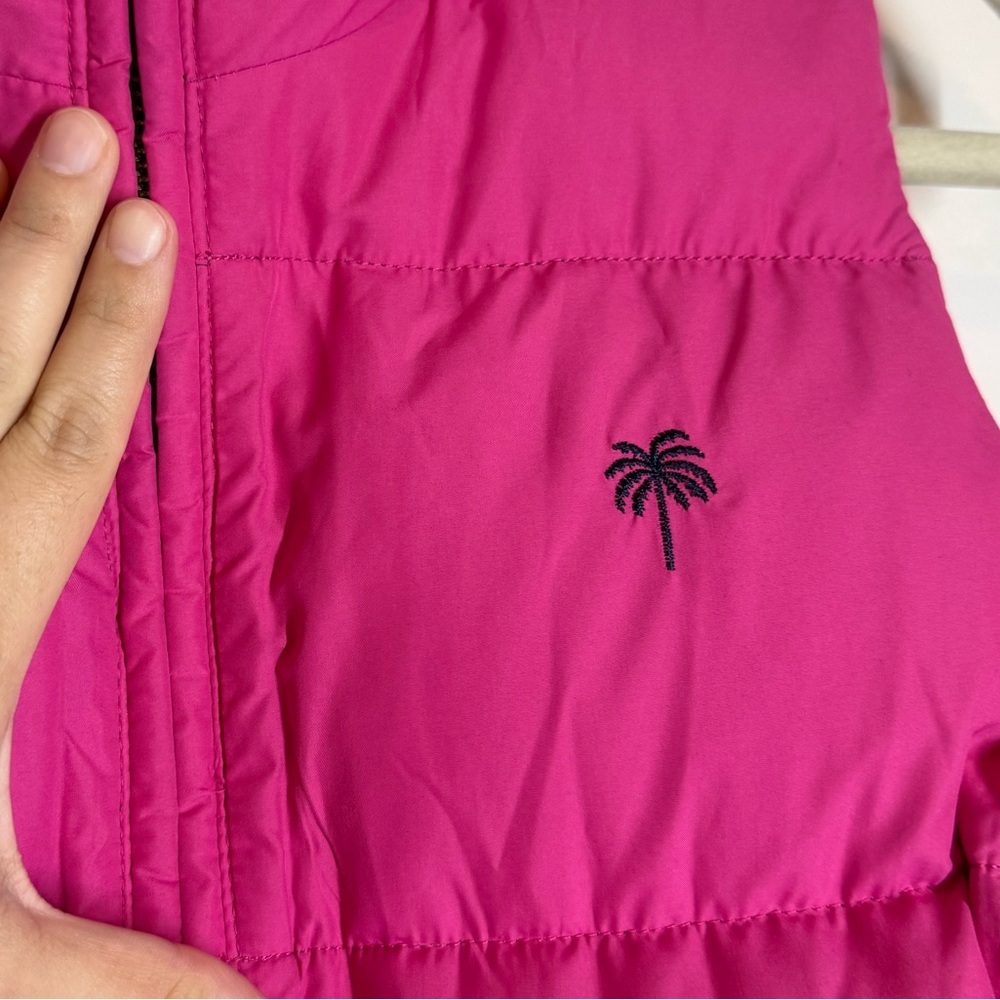Lilly Pulitzer Reversible Puffer Vest Pink Navy - Picture 3 of 7